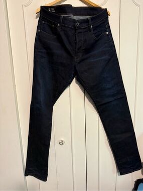 G-Star Slim Straight Jeans in Dark Blue-Black